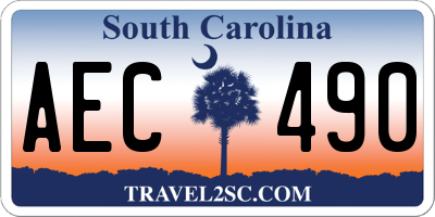 SC license plate AEC490