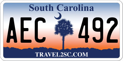 SC license plate AEC492