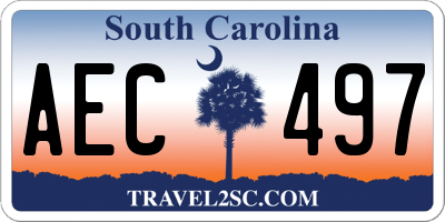 SC license plate AEC497