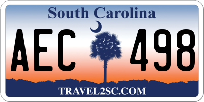 SC license plate AEC498