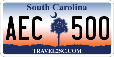 SC license plate AEC500