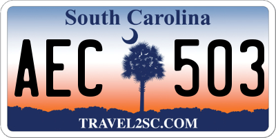 SC license plate AEC503