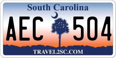 SC license plate AEC504