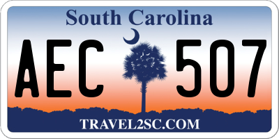SC license plate AEC507