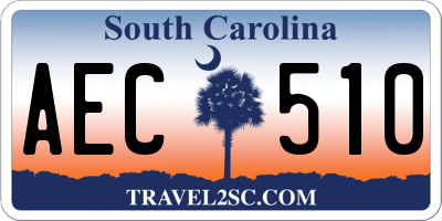 SC license plate AEC510