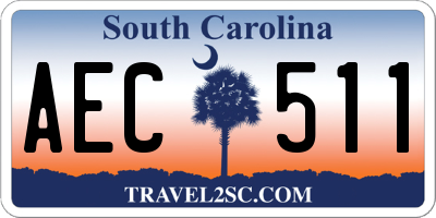 SC license plate AEC511