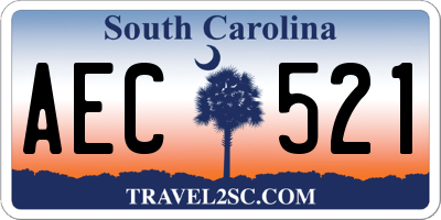 SC license plate AEC521
