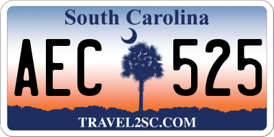 SC license plate AEC525