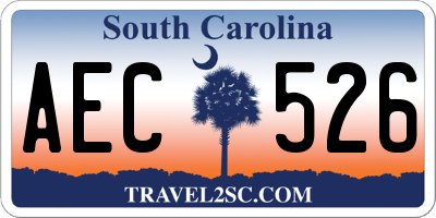 SC license plate AEC526