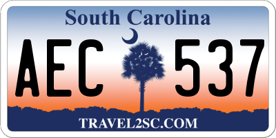 SC license plate AEC537