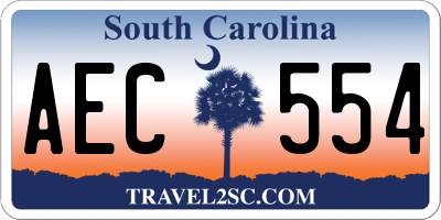 SC license plate AEC554