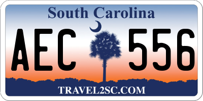 SC license plate AEC556