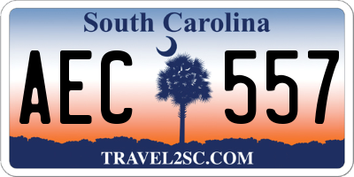 SC license plate AEC557