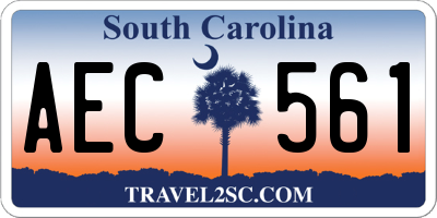 SC license plate AEC561