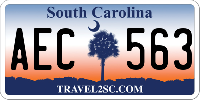 SC license plate AEC563