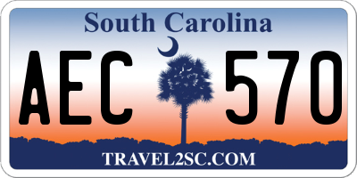 SC license plate AEC570