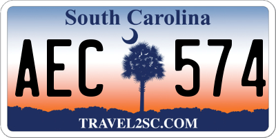 SC license plate AEC574