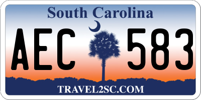 SC license plate AEC583