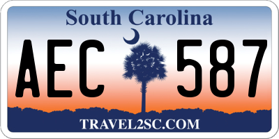 SC license plate AEC587