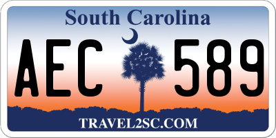 SC license plate AEC589