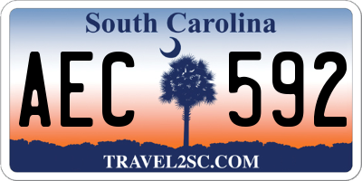 SC license plate AEC592