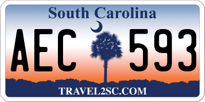 SC license plate AEC593