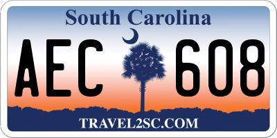 SC license plate AEC608
