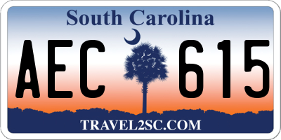 SC license plate AEC615