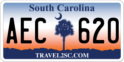 SC license plate AEC620