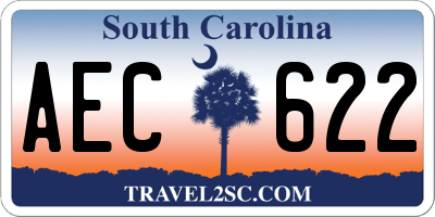 SC license plate AEC622