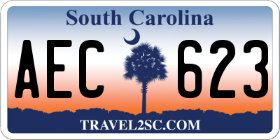 SC license plate AEC623