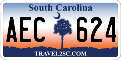 SC license plate AEC624