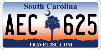 SC license plate AEC625