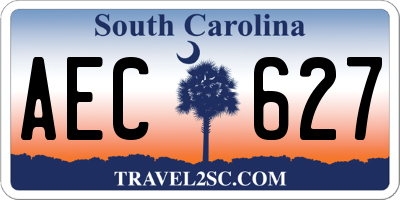 SC license plate AEC627