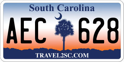 SC license plate AEC628