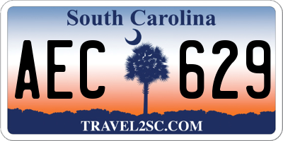 SC license plate AEC629