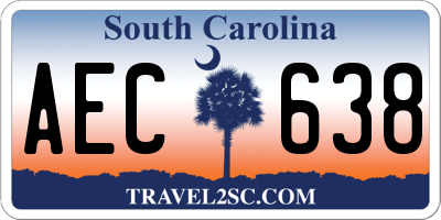 SC license plate AEC638