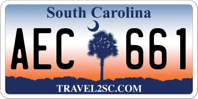 SC license plate AEC661