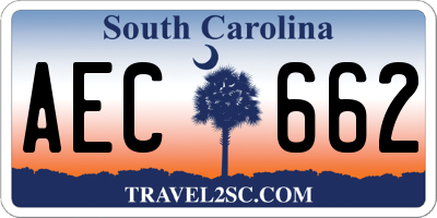 SC license plate AEC662