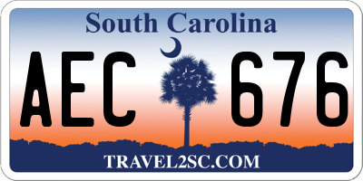 SC license plate AEC676