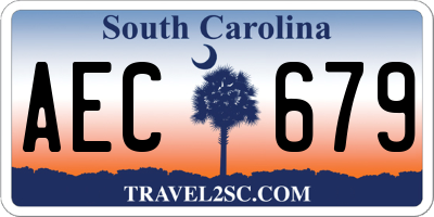 SC license plate AEC679
