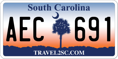 SC license plate AEC691