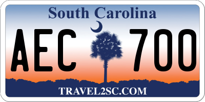 SC license plate AEC700