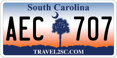 SC license plate AEC707