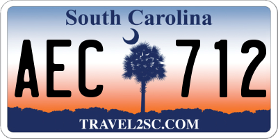 SC license plate AEC712