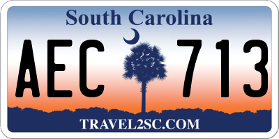 SC license plate AEC713