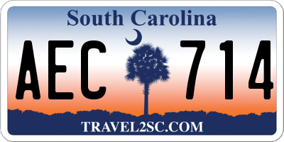 SC license plate AEC714