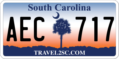 SC license plate AEC717
