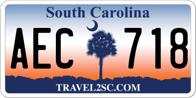 SC license plate AEC718