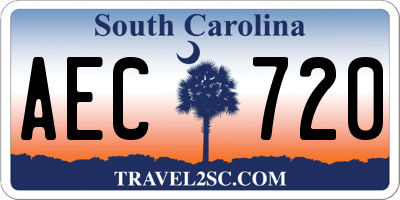SC license plate AEC720